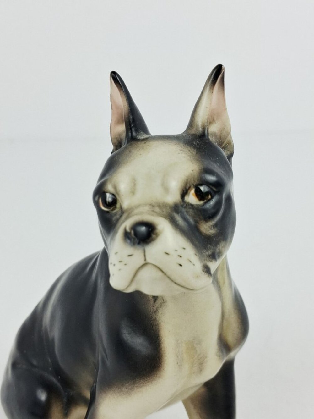 VTG Enesco Boston Terrier Dog Ceramic Figurine Black & White Gloss Finish 6.25" - Picture 7 of 12